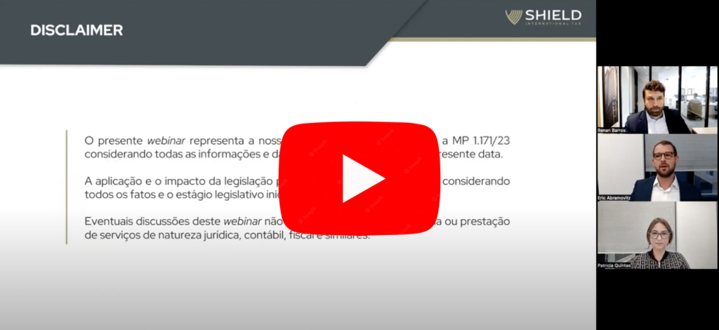 Trecho do vídeo com o aviso legal (disclaimer) do webinar