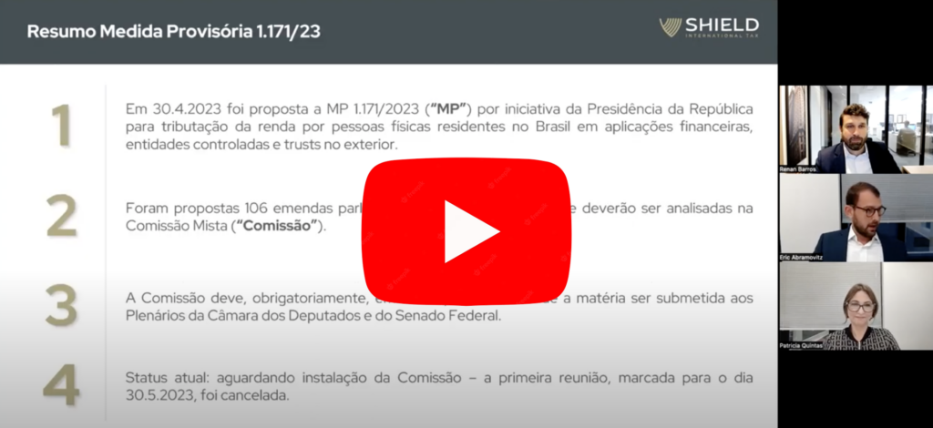 Trecho do vídeo com o resumo da Medida Provisória 1.171/23