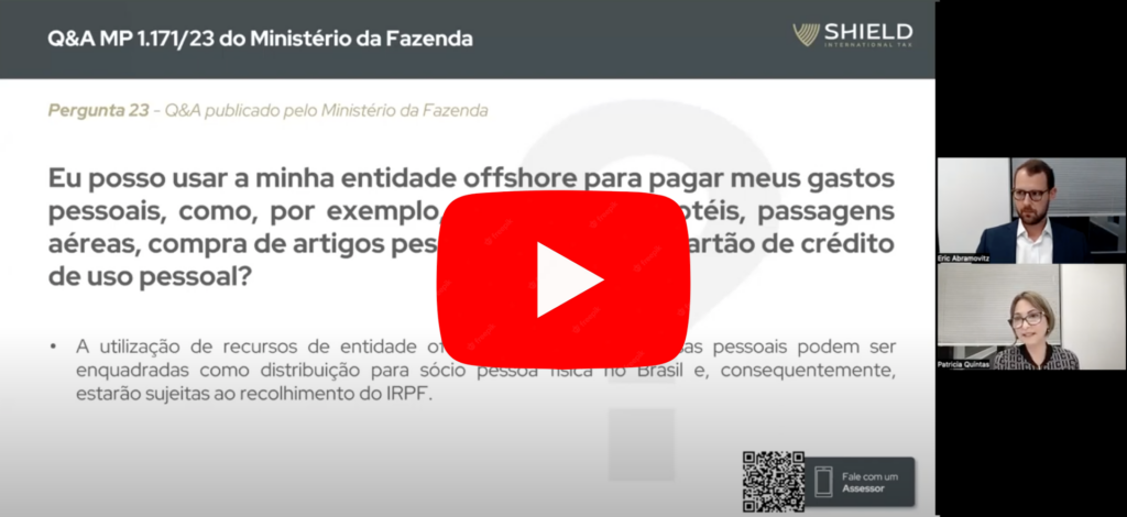 Trecho do vídeo respondendo se é possível usar a offshore para gastos pessoais